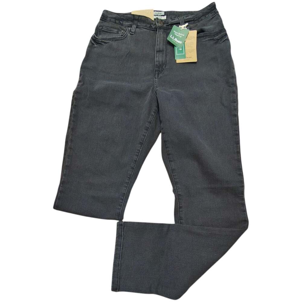 LL Bean True Shape Jeans Size 10 Reg Classic Fit Slim Leg High-Rise Black